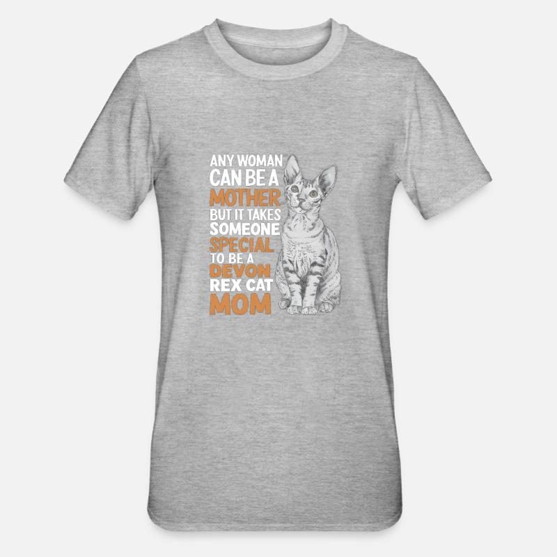 Katze Devon Rex Geschenk - Unisex Polycotton T-Shirt - Grau meliert