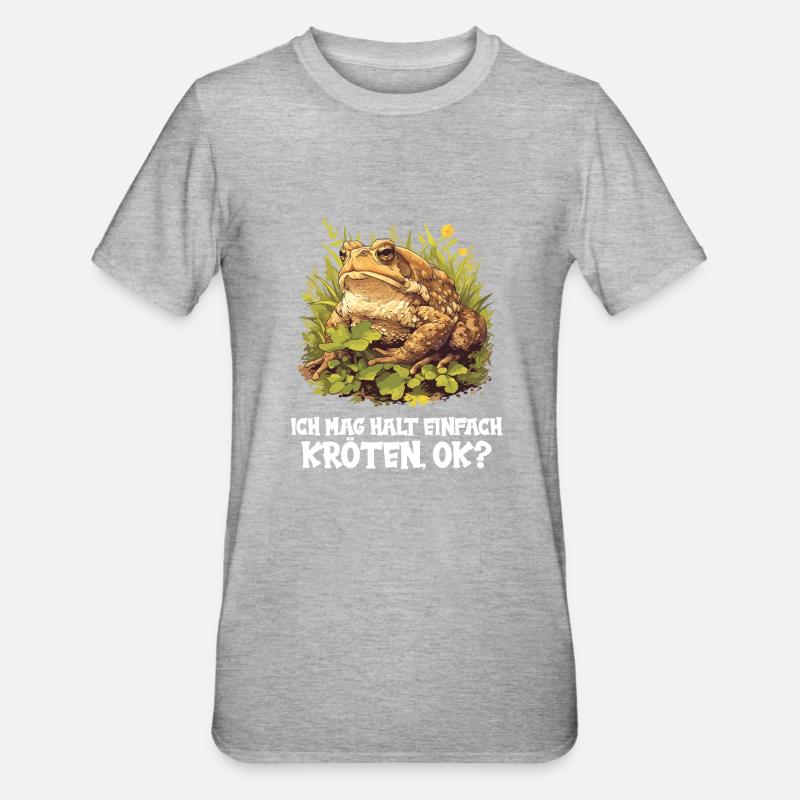 Toad Kröten Kröte - Unisex Polycotton T-Shirt - Grau meliert