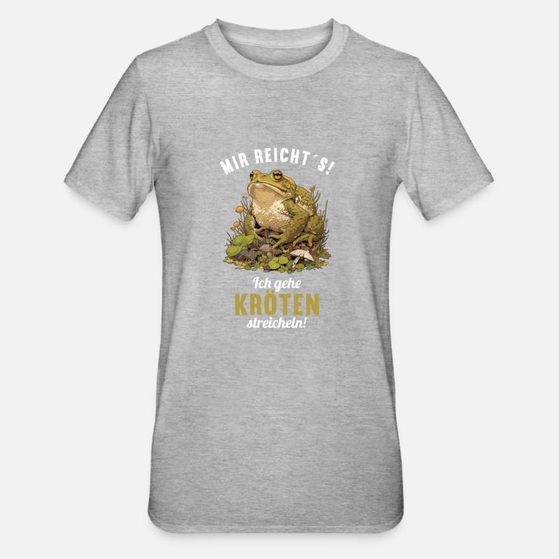 Toad Kröten Kröte - Unisex Polycotton T-Shirt - Grau meliert