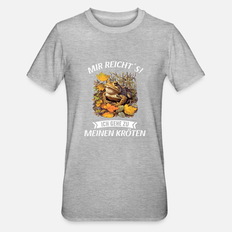 Toad Kröten Kröte - Unisex Polycotton T-Shirt - Grau meliert