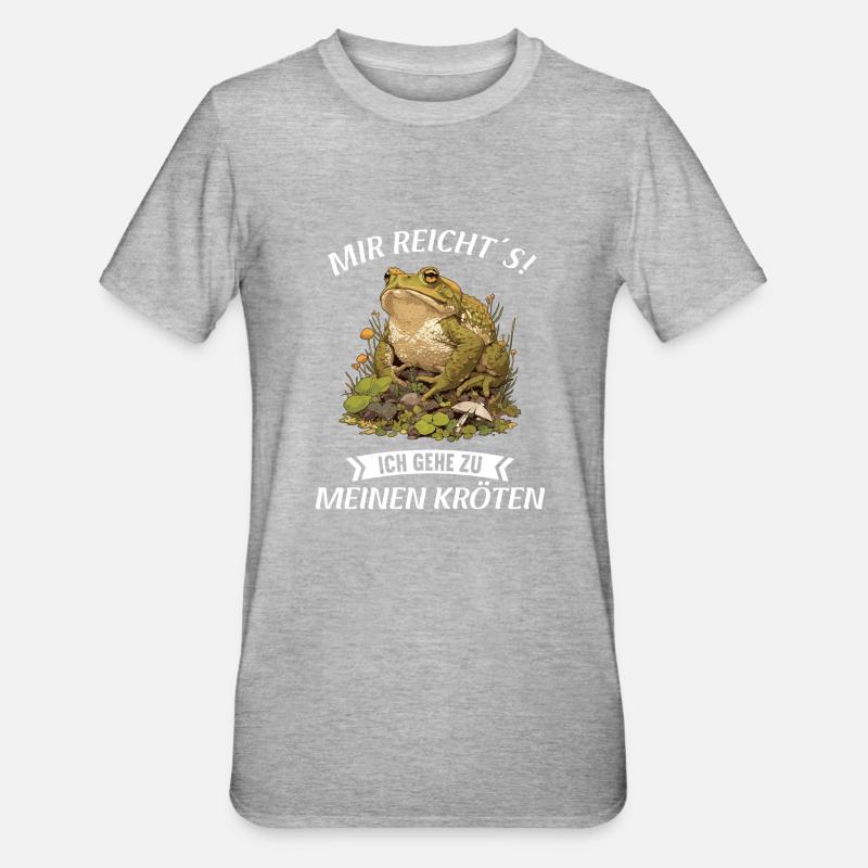 Toad Kröten Kröte - Unisex Polycotton T-Shirt - Grau meliert