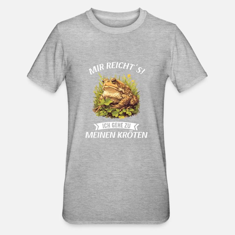 Toad Kröten Kröte - Unisex Polycotton T-Shirt - Grau meliert