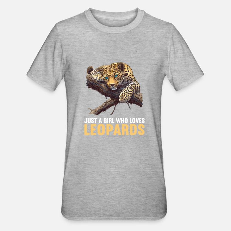 Léopard léopard - T-shirt polycoton Unisexe - gris chiné