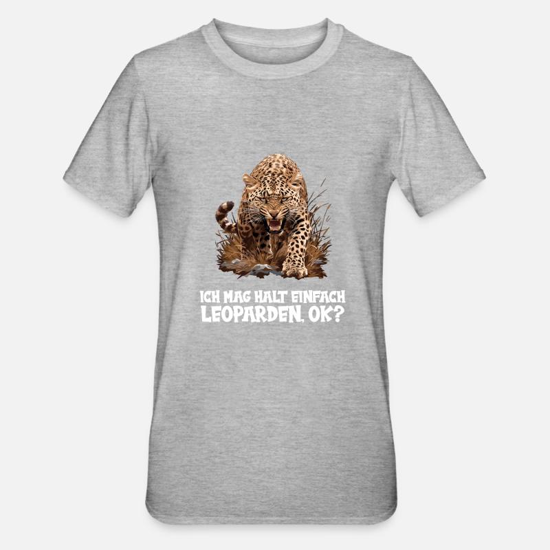 Léopard léopard - T-shirt polycoton Unisexe - gris chiné