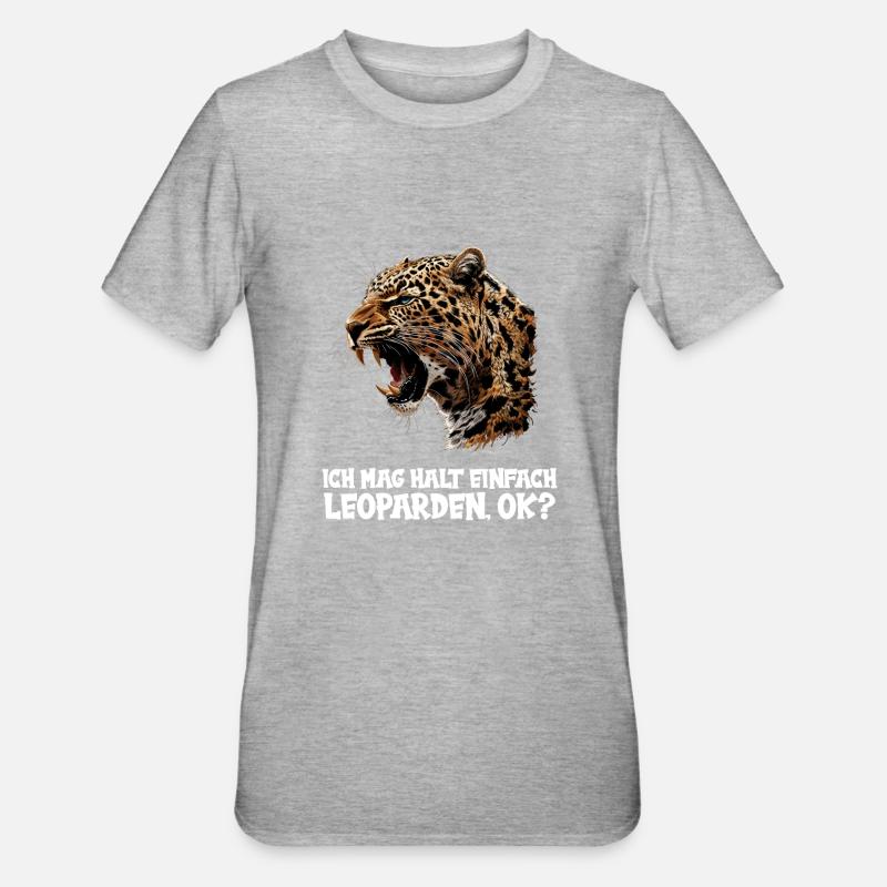 Léopard léopard - T-shirt polycoton Unisexe - gris chiné
