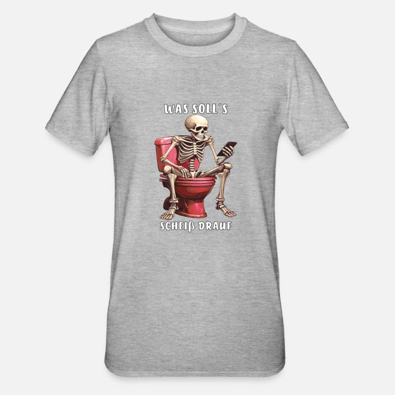 SQUELETTE QU’EST-CE QUE C’EST QUE CE - T-shirt polycoton Unisexe - gris chiné