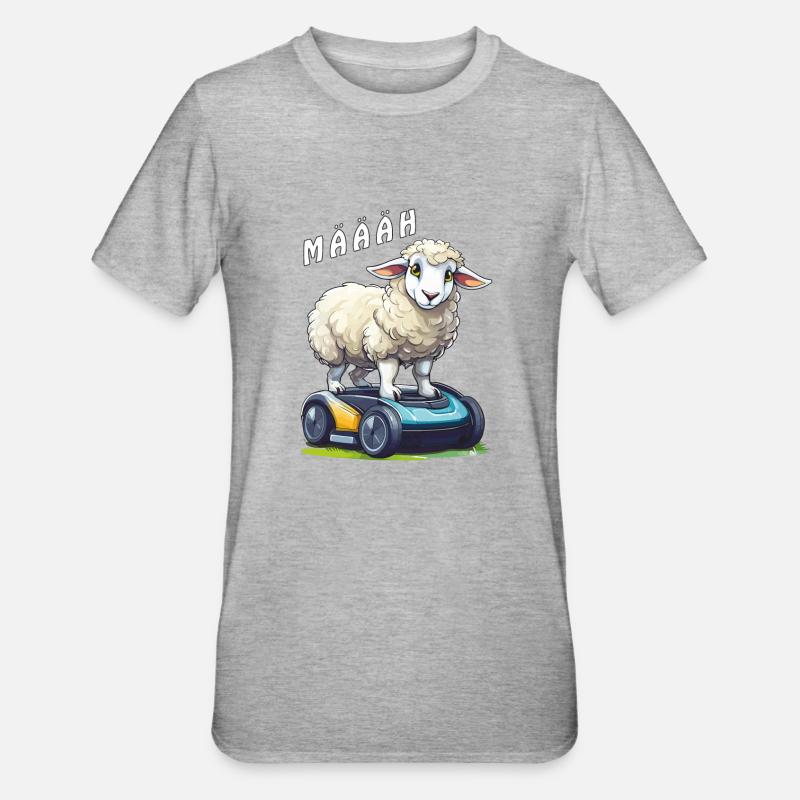 SCHAF MÄHROBOTER MÄÄÄH - Unisex Polycotton T-Shirt - Grau meliert