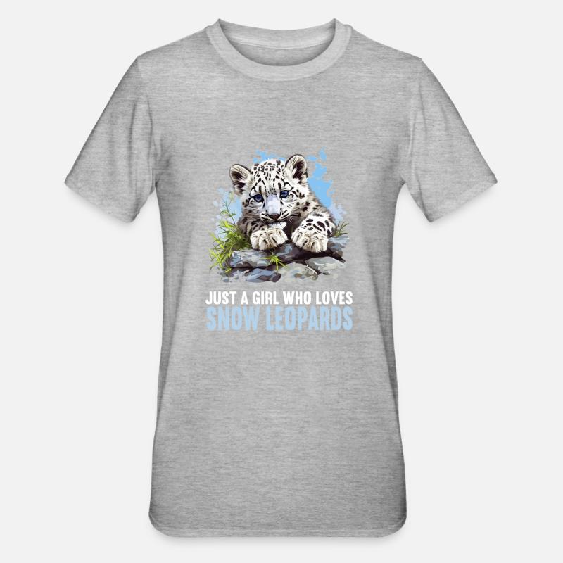 Snow Leopard Schneeleoparden Schneeleopard - Unisex Polycotton T-Shirt - heather grey
