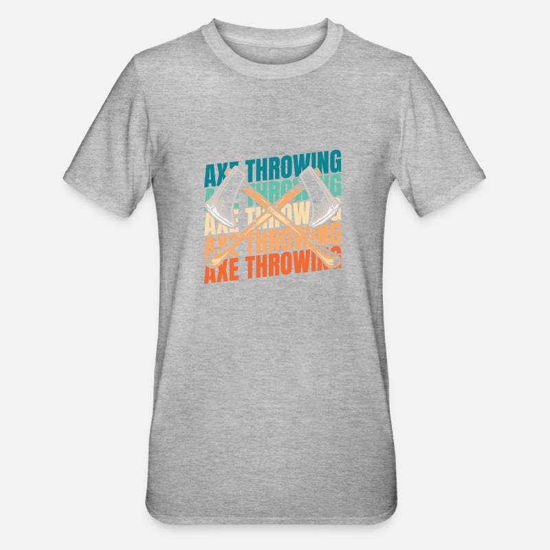 Axtwerfen Axtwerfer - Unisex Polycotton T-Shirt - Grau meliert
