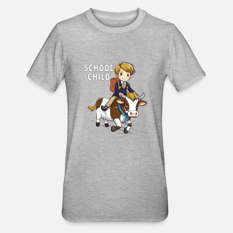 ÉCOLIER VACHE ÉCOLIER ÉCOLIER - T-shirt polycoton Unisexe - gris chiné