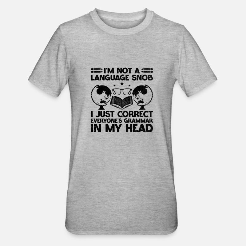Fremdsprachenlehrer Schule Sprachlehrer - Unisex Polycotton T-Shirt - Grau meliert