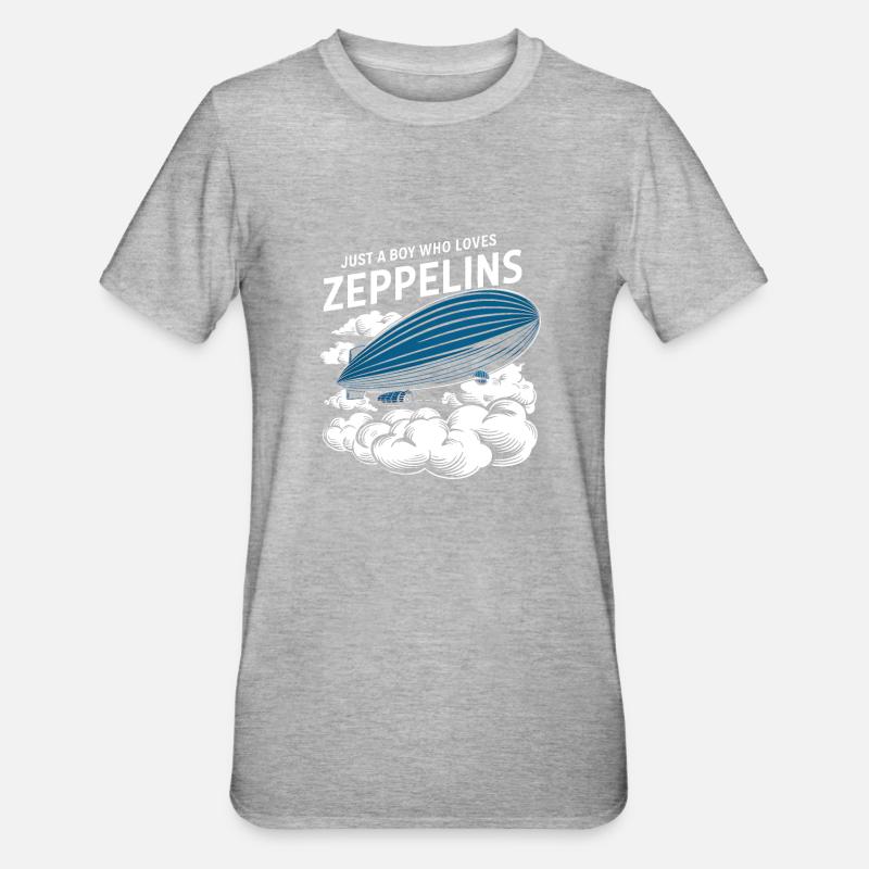 Luftschiff Zeppelin Geschenk - Unisex Polycotton T-Shirt - Grau meliert