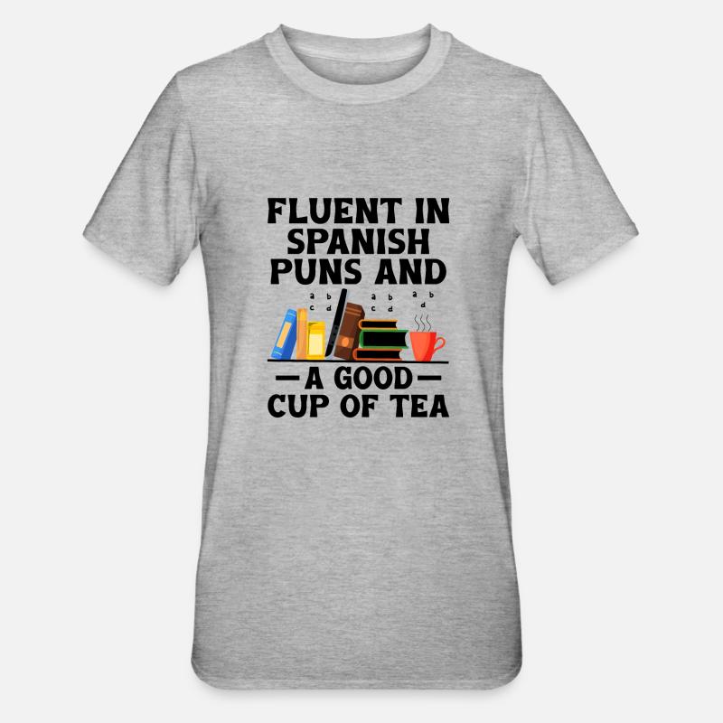 Fremdsprachenlehrer Schule Sprachlehrer - Unisex Polycotton T-Shirt - Grau meliert