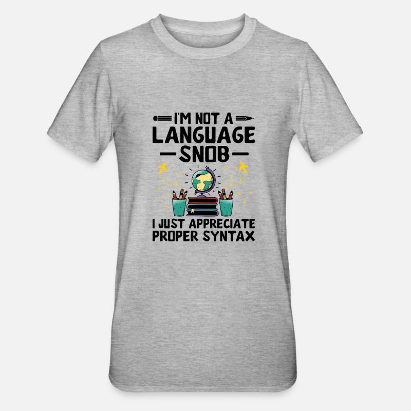 Fremdsprachenlehrer Schule Sprachlehrer - Unisex Polycotton T-Shirt - Grau meliert
