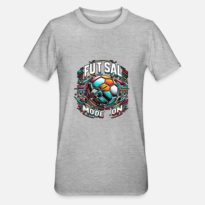 Futsal Mode On 9 - Unisex Polycotton T-Shirt - heather grey