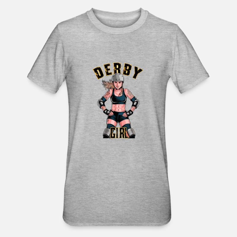 Rollschuhe Roller Derby Rollschuhfahren - Unisex Polycotton T-Shirt - Grau meliert