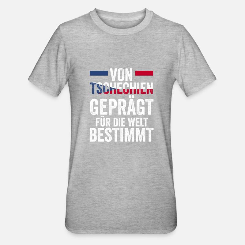 Tschechen Tschechisch Tschechien - Unisex Polycotton T-Shirt - Grau meliert