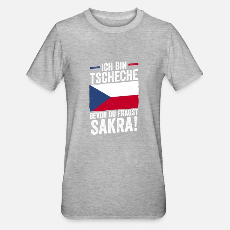 Tchèques République tchèque - T-shirt polycoton Unisexe - gris chiné