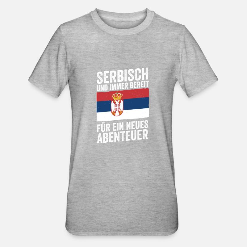 Serben Serbisch Serbien - Unisex Polycotton T-Shirt - Grau meliert
