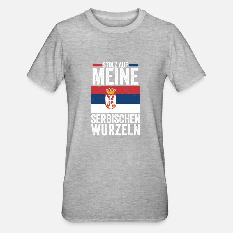 Serben Serbisch Serbien - Unisex Polycotton T-Shirt - Grau meliert