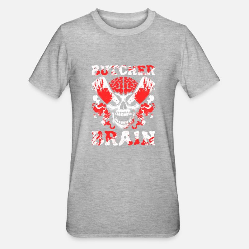 Boucher, boucher, boucher, crâne - T-shirt polycoton Unisexe - gris chiné