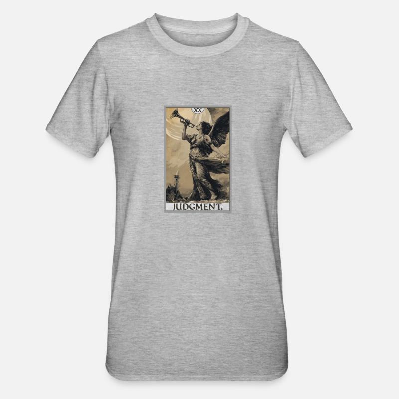 Tarotkarten Tarotkarte 20 Judgment Gericht - Unisex Polycotton T-Shirt - Grau meliert