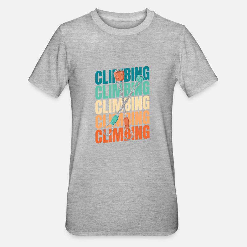 Klettern Kletterer - Unisex Polycotton T-Shirt - Grau meliert