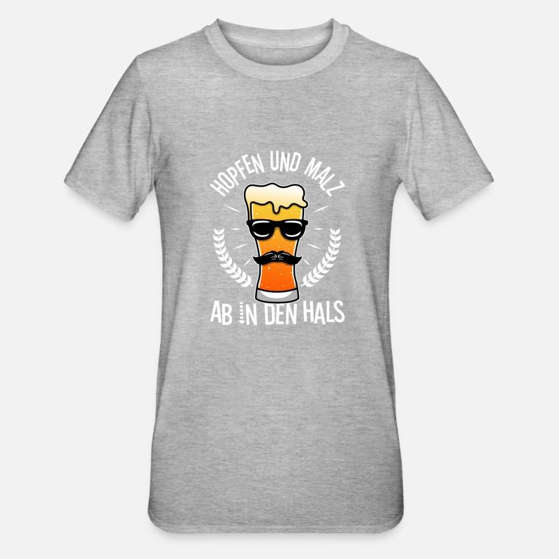 Houblon et malt - T-shirt polycoton Unisexe - gris chiné