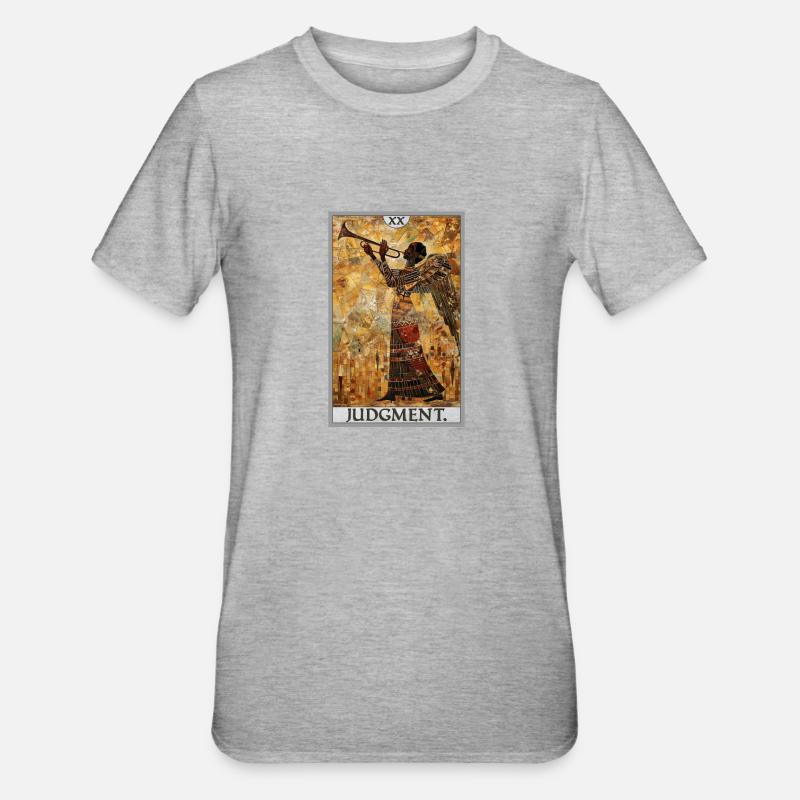 Tarotkarten Tarotkarte 20 Judgment Gericht - Unisex Polycotton T-Shirt - Grau meliert