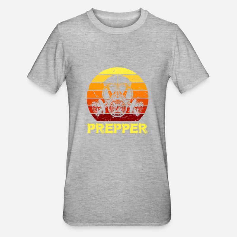 Prepper Survivant de l’Apocalypse - T-shirt polycoton Unisexe - gris chiné