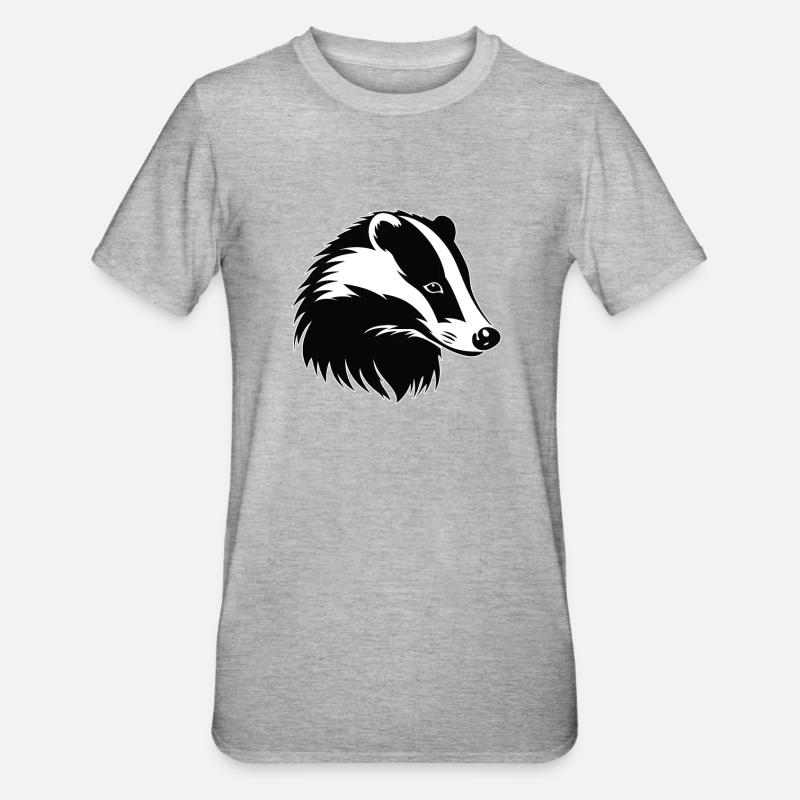 Blaireau Dachse Dachs - T-shirt polycoton Unisexe - gris chiné