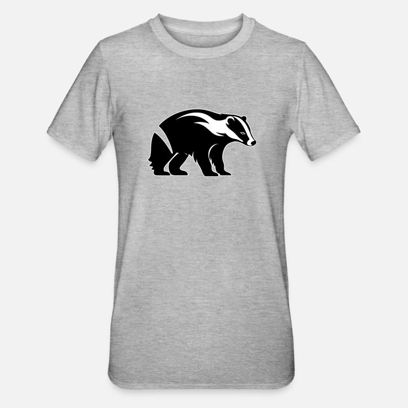 Badger Dachse Dachs - Unisex Polycotton T-Shirt - Grau meliert