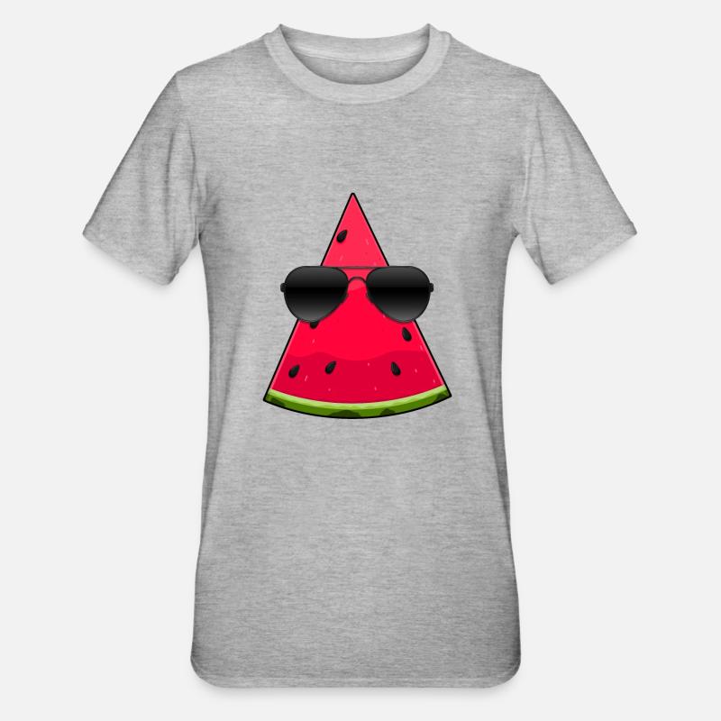 Melon Fruit Vitamines Cool Pastèque - T-shirt polycoton Unisexe - gris chiné