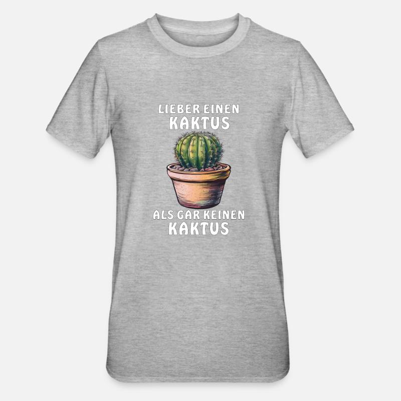 PLUTÔT UN CACTUS - T-shirt polycoton Unisexe - gris chiné