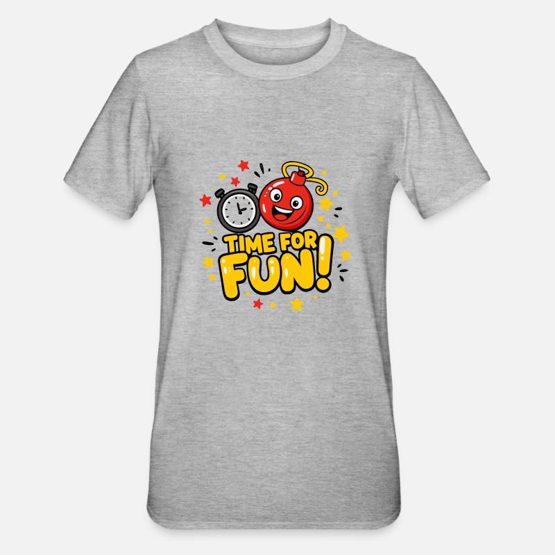 C’EST L’HEURE DE S’AMUSER - T-shirt polycoton Unisexe - gris chiné