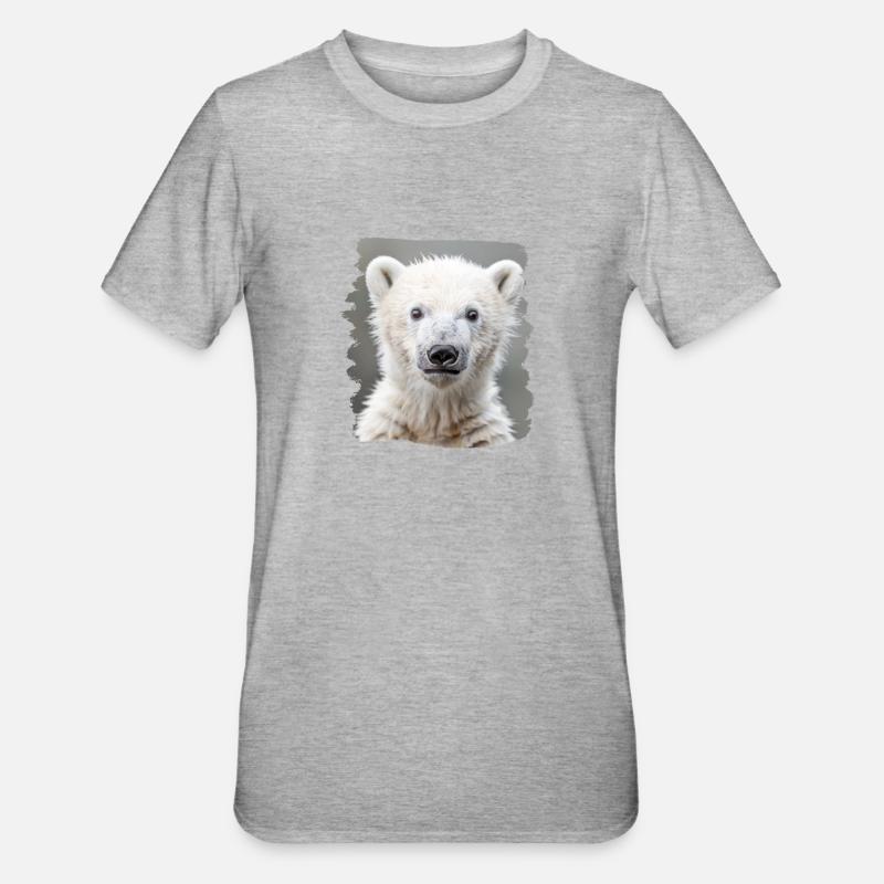 Polar Bear Eisbären Eisbär - Unisex Polycotton T-Shirt - Grau meliert