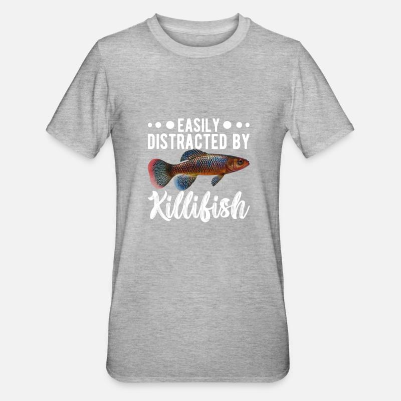 Killifish Quarium Fish - T-shirt polycoton Unisexe - gris chiné