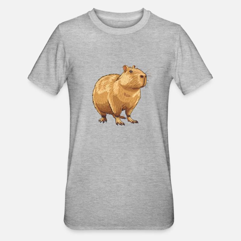 Capybaras Capybara - T-shirt polycoton Unisexe - gris chiné