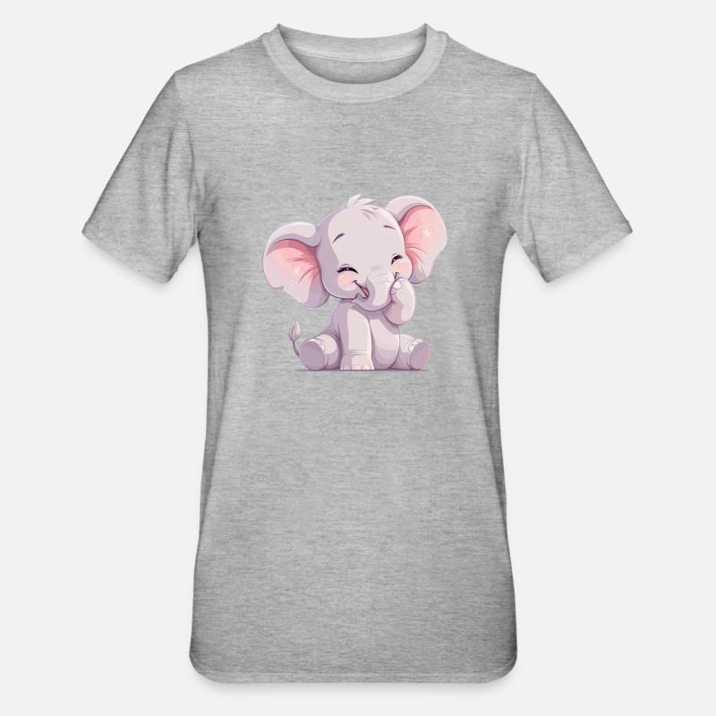 Elephant Elefanten Elefant - T-shirt polycoton Unisexe - gris chiné