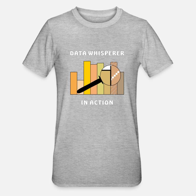 DATA WHISPERER EN ACTION - T-shirt polycoton Unisexe - gris chiné