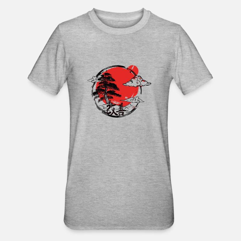 Hiragana Katakana Kaizen-methode Kaizen - T-shirt polycoton Unisexe - gris chiné