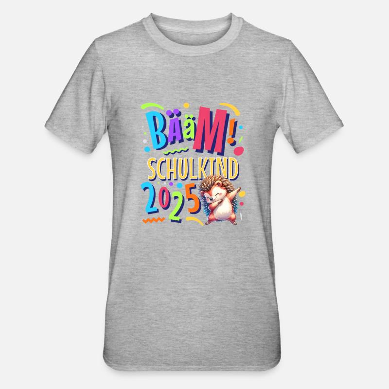Bääm Écolier 2025 Dabbing Hérisson - T-shirt polycoton Unisexe - gris chiné