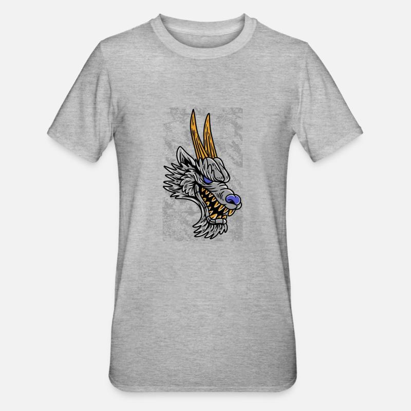 Fantasy RPG Wolf Magic Dungeon - Unisex Polycotton T-Shirt - heather grey