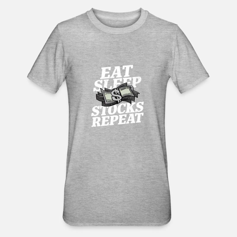 Manger, dormir, stocker, répéter - T-shirt polycoton Unisexe - gris chiné