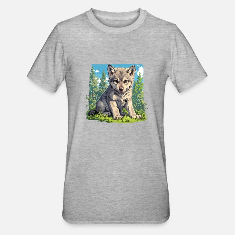 Loups Loup - T-shirt polycoton Unisexe - gris chiné