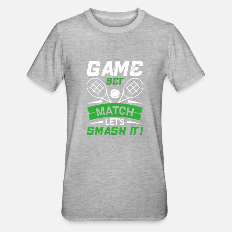 Jeu, set, match - Écrasons-le ! - T-shirt polycoton Unisexe - gris chiné
