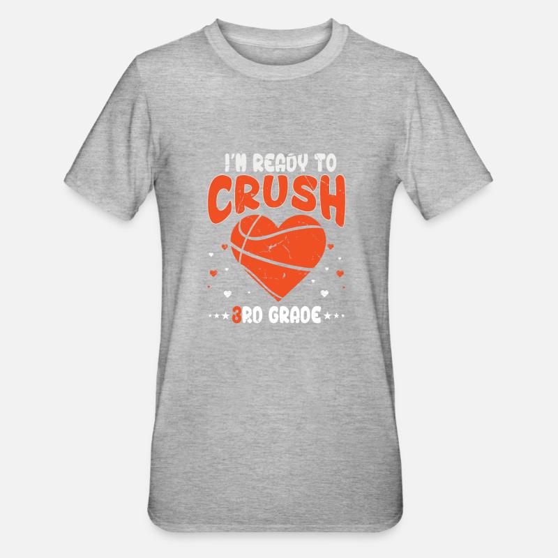 I M READY TO CRUSH 3RD GRADE - Unisex Polycotton T-Shirt - heather grey