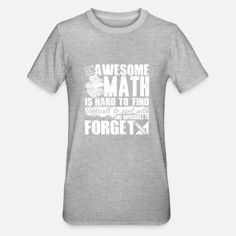 Math Teacher Awesome Math Teacher - Unisex Polycotton T-Shirt - heather grey