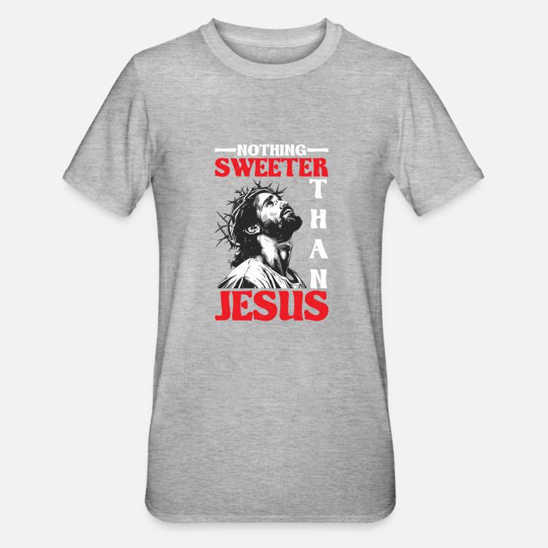Nothing Sweeter Than Jesus - Unisex Polycotton T-Shirt - Grau meliert