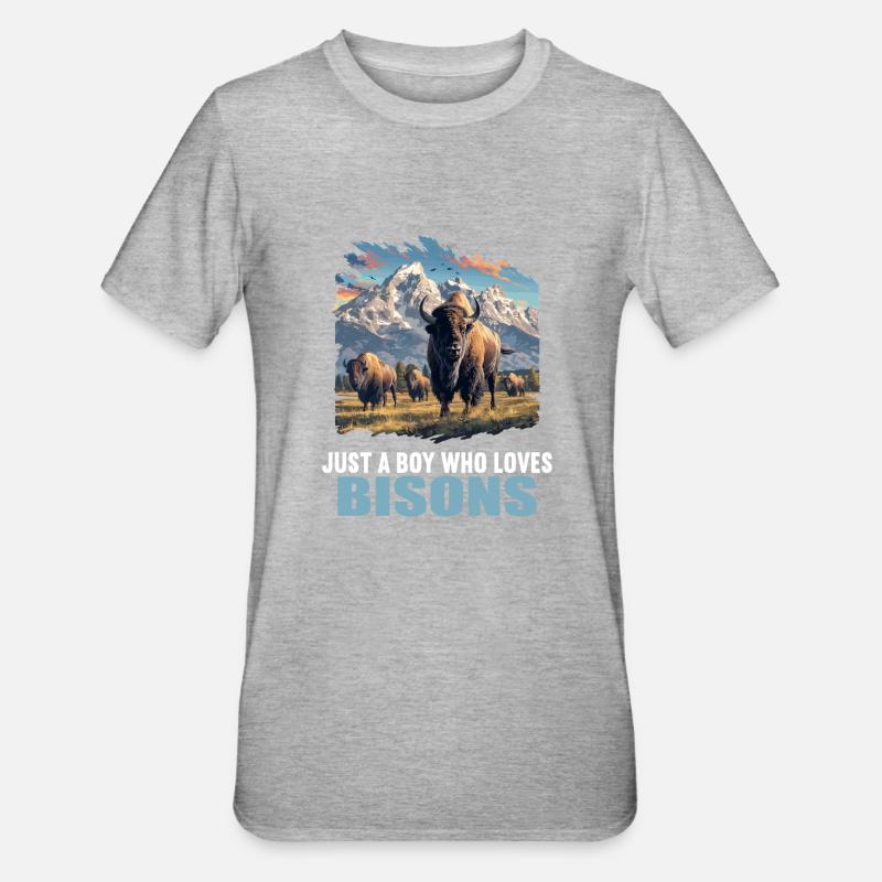 Bisons Bison - T-shirt polycoton Unisexe - gris chiné